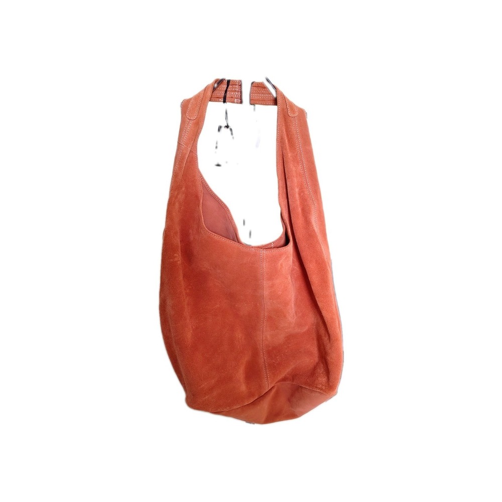 Claudia Firenze Orange Hobo Shoulder Bag Medium Zip Pouch Inner Pockets Gold HW